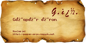 Gáspár Áron névjegykártya